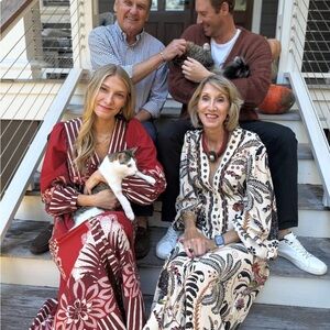 FARM Rio x Anthropologie midi long sleeve v neck dress in rouge size small